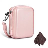 Fintie Protective Case for Fujifilm Instax Mini LiPlay Hybrid Instant Camera - Shockproof Hard Shell Carrying Case with Inner Pocket/Removable Strap, Rose Gold