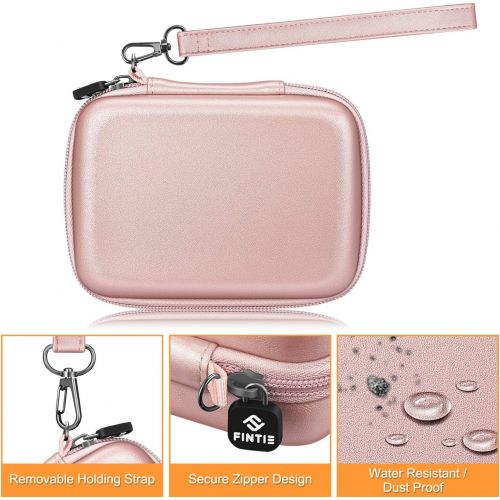  Fintie Protective Case for Fujifilm Instax Mini LiPlay Hybrid Instant Camera - Shockproof Hard Shell Carrying Case with Inner Pocket/Removable Strap, Rose Gold