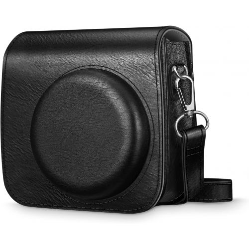  Fintie Protective Case Compatible with Fujifilm Instax Mini 8 Mini 8+ Mini 9 Instant Camera - Premium Vegan Leather Bag Cover with Removable Strap, Vintage Black