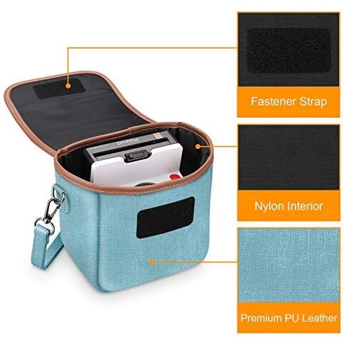  Fintie Carrying Case Compatible with Polaroid OneStep+, Onestep 2 VF, Now+ I-Type, Now I-Type Instant Film Camera - Premium Vegan Leather Travel Bag w/Removable Strap & Pocket