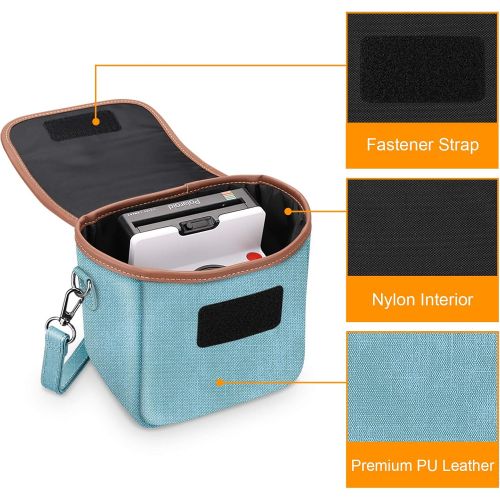  Fintie Carrying Case Compatible with Polaroid OneStep+, Onestep 2 VF, Now+ I-Type, Now I-Type Instant Film Camera - Premium Vegan Leather Travel Bag w/Removable Strap & Pocket