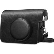 Fintie Protective Case for Fujifilm Instax Wide 300 Instant Film Camera - Premium Vegan Leather Bag Cover with Removable Strap, Vintage Black
