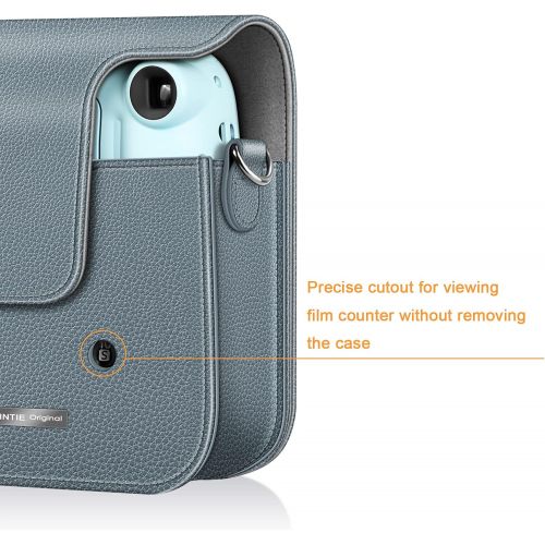  Fintie Protective Case for Fujifilm Instax Mini 11 Instant Camera - Premium Vegan Leather Bag Cover with Removable Adjustable Strap, Cloudy Blue