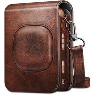 Fintie Carrying Case for Fujifilm Instax Mini LiPlay Hybrid Instant Camera - Premium Vegan Leather Portable Bag Cover with Removable Strap (Brown)