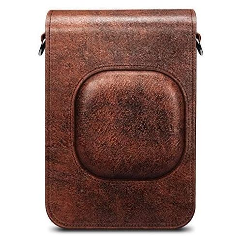  Fintie Carrying Case for Fujifilm Instax Mini LiPlay Hybrid Instant Camera - Premium Vegan Leather Portable Bag Cover with Removable Strap (Brown)