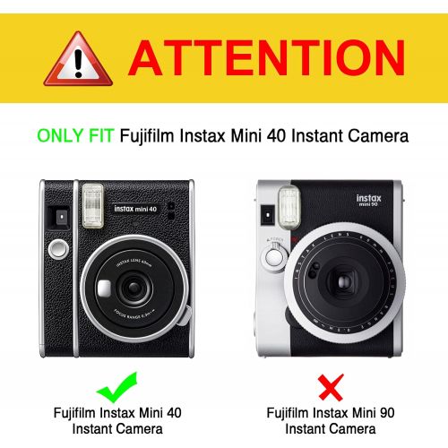  Fintie Protective Clear Case for Fujifilm Instax Mini 40 Instant Film Camera - Crystal Hard PVC Cover with Removable Shoulder Strap, Clear