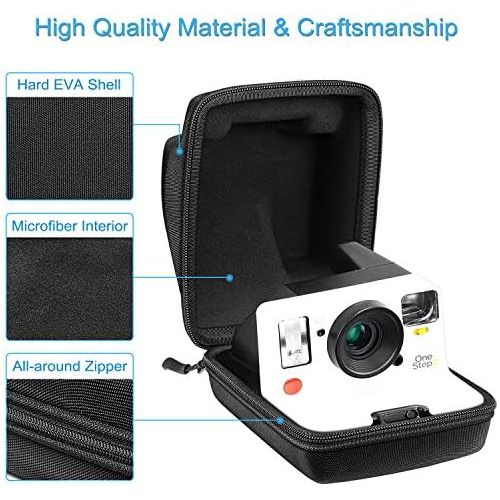  Fintie Protective Case for Polaroid OneStep+, Onestep 2 VF, Now+, Now I-Type Instant Film Camera - [Unique Shape Design] Hard Shell Carrying Case w/Adjustable Hand Strap & Metal Ho