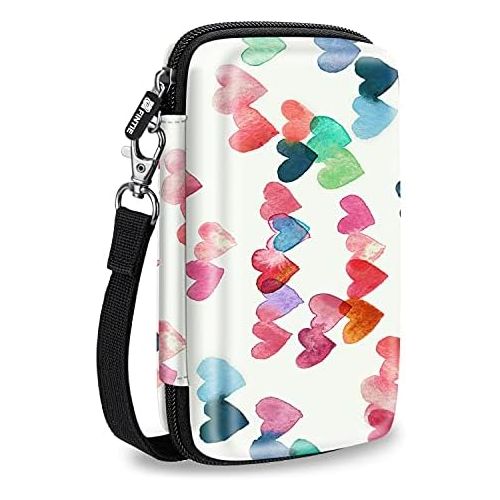  Fintie Protective Case for Kodak Step/Kodak Mini 2 HD/Kodak PRINTOMATIC/Kodak Smile Camera & Printer - Shockproof Hard Shell Carrying Case with Inner Pocket, Raining Hearts