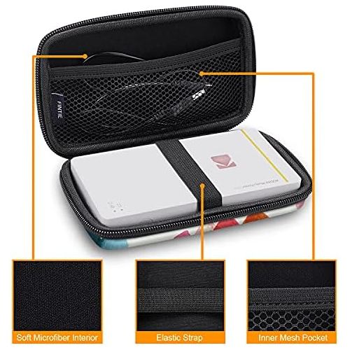  Fintie Protective Case for Kodak Step/Kodak Mini 2 HD/Kodak PRINTOMATIC/Kodak Smile Camera & Printer - Shockproof Hard Shell Carrying Case with Inner Pocket, Raining Hearts