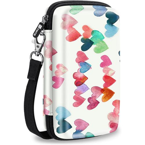  Fintie Protective Case for Kodak Step/Kodak Mini 2 HD/Kodak PRINTOMATIC/Kodak Smile Camera & Printer - Shockproof Hard Shell Carrying Case with Inner Pocket, Raining Hearts