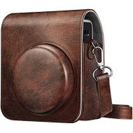 Fintie Protective Case for Fujifilm Instax Mini 40 Instant Camera - Premium Vegan Leather Bag Cover with Removable Adjustable Strap, Vintage Brown
