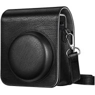 Fintie Protective Case for Fujifilm Instax Mini 40 Instant Camera - Premium Vegan Leather Bag Cover with Removable Adjustable Strap, Vintage Black