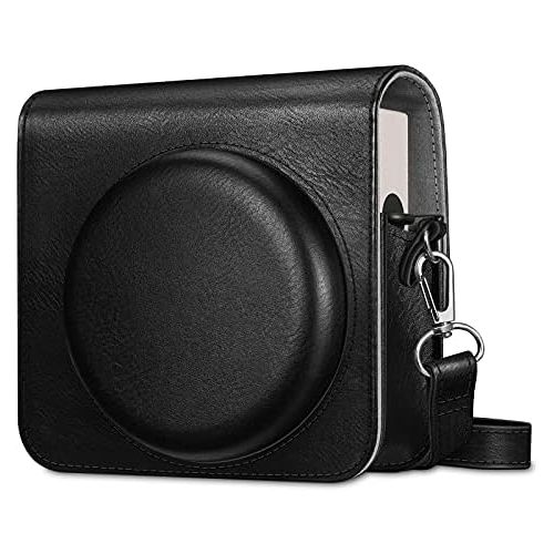  Fintie Protective Case for Fujifilm Instax Square SQ1 Instant Camera - Premium Vegan Leather Bag Cover with Removable Adjustable Strap, Vintage Black