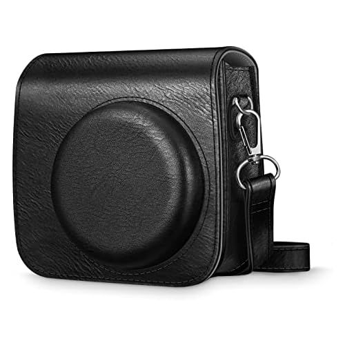  Fintie Protective Case Compatible with Fujifilm Instax Mini 8 Mini 8+ Mini 9 Instant Camera - Premium Vegan Leather Bag Cover with Removable Strap, Vintage Black