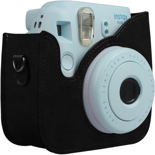  Fintie Protective Case Compatible with Fujifilm Instax Mini 8 Mini 8+ Mini 9 Instant Camera - Premium Vegan Leather Bag Cover with Removable Strap, Vintage Black
