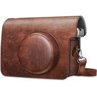 Fintie Protective Case for Fujifilm Instax Wide 300 Instant Film Camera - Premium Vegan Leather Bag Cover with Removable Strap, Vintage Brown