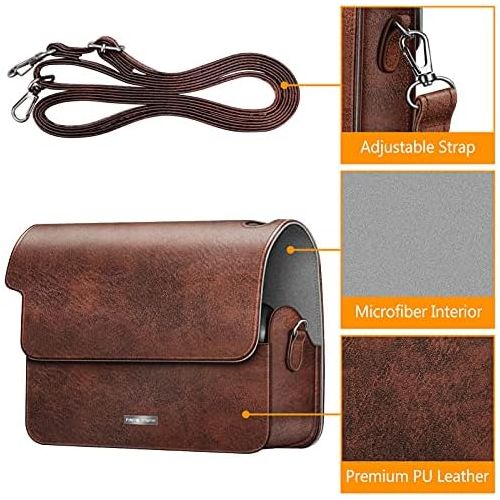  Fintie Protective Case for Fujifilm Instax Wide 300 Instant Film Camera - Premium Vegan Leather Bag Cover with Removable Strap, Vintage Brown