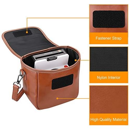  Fintie Carrying Case Compatible with Polaroid Originals OneStep+, Onestep 2 VF, Now+ I-Type, Now I-Type Instant Film Camera - Premium Vegan Leather Travel Bag w/Removable Strap & P