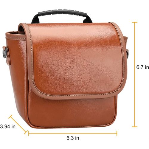  Fintie Carrying Case Compatible with Polaroid Originals OneStep+, Onestep 2 VF, Now+ I-Type, Now I-Type Instant Film Camera - Premium Vegan Leather Travel Bag w/Removable Strap & P