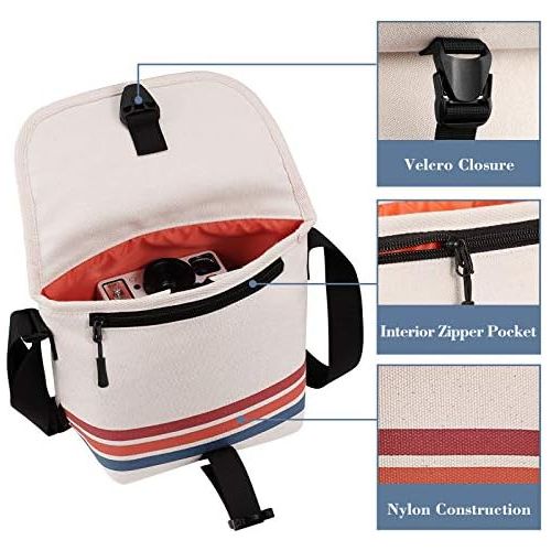  Fintie Camera Bag Compatible with Polaroid OneStep+, Onestep 2 VF, Now+ I-Type, Now I-Type Instant Film Camera - Canvas Travel Bag Soft Pouch with Adjustable Strap & Interior Pocke