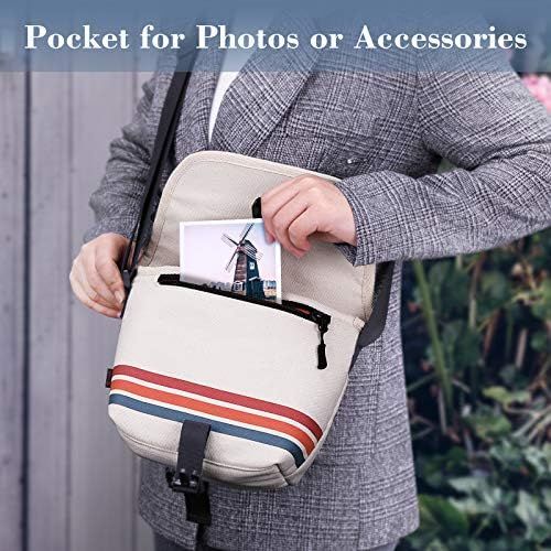  Fintie Camera Bag Compatible with Polaroid OneStep+, Onestep 2 VF, Now+ I-Type, Now I-Type Instant Film Camera - Canvas Travel Bag Soft Pouch with Adjustable Strap & Interior Pocke