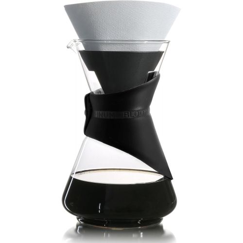  Finum BLOOM AND FLOW - Kaffeebrueher mit Glaskaraffe, Kaffeebereiter, Handbrueh Kaffee, Kaffeezubereiter, Filterkaffee, Pour Over, Kaffeeaufbereiter aus Glas mit Filter, Kaffeekessel