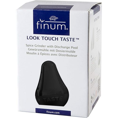  Finum LOOK TOUCH TASTE Pfeffermuehle mit Keramikmahlwerk - Design Gewuerzmuehle fuer Salz & Pfeffer - Salzmuehle - in Schwarz