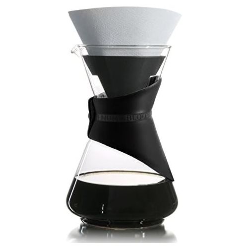  Finum BLOOM AND FLOW - Kaffeebrueher mit Glaskaraffe, Kaffeebereiter, Handbrueh Kaffee, Kaffeezubereiter, Filterkaffee, Pour Over, Kaffeeaufbereiter aus Glas mit Filter, Kaffeekessel