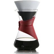 Finum Bloom and Flow Borosilicate Glass Pour Coffee Brewer, 24 Ounces, Red