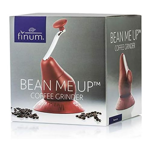  Finum Bean Me Up Manuel Multi-Grade Ceramic Coffee Grinder, 2 Ounces, Red