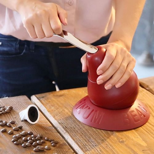  Finum Bean Me Up Manuel Multi-Grade Ceramic Coffee Grinder, 2 Ounces, Red