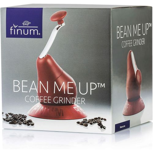  Finum Bean Me Up Manuel Multi-Grade Ceramic Coffee Grinder, 2 Ounces, Red