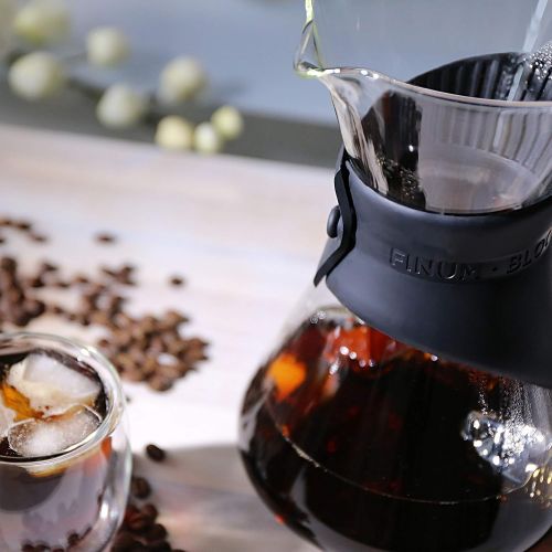  [아마존베스트]Finum Bloom and Flow  Coffee Brewer with Glass Carafe, Coffee Maker, Hand Brew Coffee, Coffee Maker, Filter Coffee, Pour Over, Glass Coffee Maker with Filter, Coffee Kettle, BPA-F