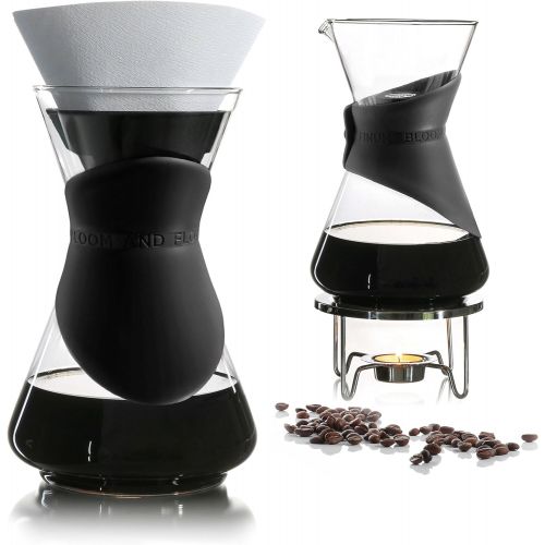  [아마존베스트]Finum Bloom and Flow  Coffee Brewer with Glass Carafe, Coffee Maker, Hand Brew Coffee, Coffee Maker, Filter Coffee, Pour Over, Glass Coffee Maker with Filter, Coffee Kettle, BPA-F