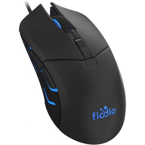  [아마존베스트]FIODIO Wired Gaming Mouse, 5500 DPI, Breathing Light, Ergonomic Game USB Computer Mice RGB Gamer Desktop Laptop PC Gaming Mouse, 7 Colors RGB Lighting, 6 Buttons for Windows 7/8 /