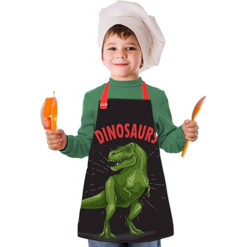  [아마존베스트]Fiodrimy Aprons for Kids Girls, Boys Apron Child Size Apron Cotton Canvas Children Artists Aprons with Adjustable Neck Strap for Cooking Baking Painting Gardening School Kitchen (B