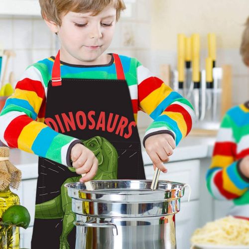  [아마존베스트]Fiodrimy Aprons for Kids Girls, Boys Apron Child Size Apron Cotton Canvas Children Artists Aprons with Adjustable Neck Strap for Cooking Baking Painting Gardening School Kitchen (B