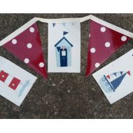 Fiondi SEASIDE Outdoor Bunting, Waterproof Bunting, Garden Bunting, Wipe Clean Bunting, Oilcloth Bunting, 2.5 metre, Oilcloth Garland, Boats,