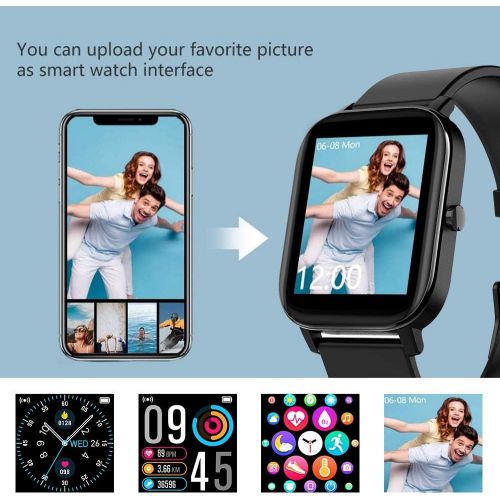  [아마존베스트]Smart Watch, FirYawee Smartwatch for Android Phones and iOS Phones,Fitness Tracker Waterproof IP68 with Heart Rate Monitor and Sleep Monitor,Step and Distance Counter,Smart Watch f