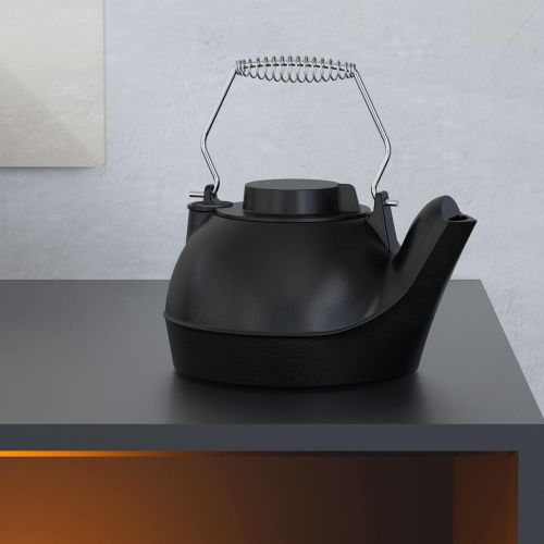  [아마존베스트]Fire Beatuy Fire Beauty Humidifying Iron Kettle，Stove Humidifier，Wood Stove Kettle，Cast Iron，Chrome handle，Matte Black