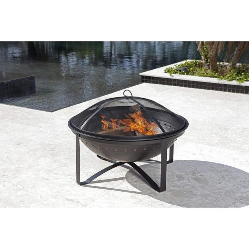  Fire Sense 62332 Highland Wood Burning Pit, Brushed Bronze