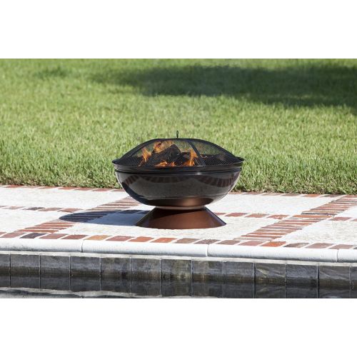  Fire Sense 62242 Degano Round Fire Pit, BlackCopper