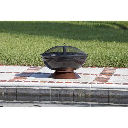  Fire Sense 62242 Degano Round Fire Pit, BlackCopper