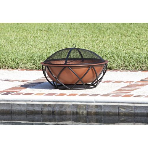  Fire Sense Barzelonia Round Copper Look Fire Pit