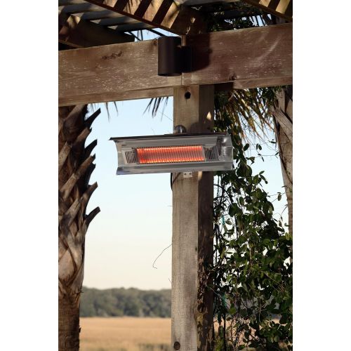  Fire Sense Stainless Steel Wall Mounted Infrared Patio Heater 1500 Watts Weatherproof Lightweight for Indoor and Outdoor Use 6 Foot Non Retractable Electrical Cord, Mounting Bracke