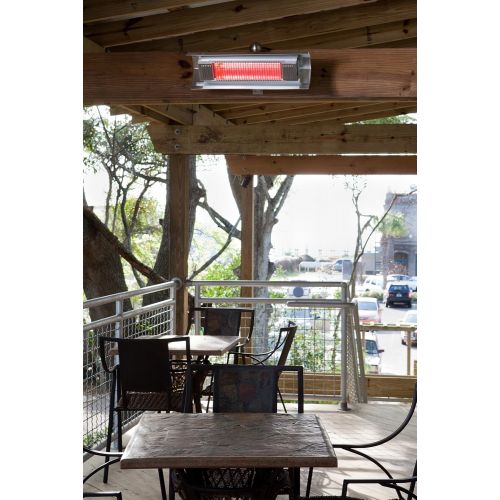  Fire Sense Stainless Steel Wall Mounted Infrared Patio Heater 1500 Watts Weatherproof Lightweight for Indoor and Outdoor Use 6 Foot Non Retractable Electrical Cord, Mounting Bracke