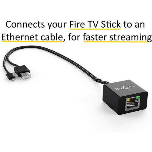  [아마존베스트]fireCable Ethernet Adapter for WiFi TVSticks & Streaming Media Players (Connects TV Stick to a Ethernet for Fast Playback, Streaming and Less Buffering)