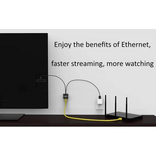  [아마존베스트]fireCable Ethernet Adapter for WiFi TVSticks & Streaming Media Players (Connects TV Stick to a Ethernet for Fast Playback, Streaming and Less Buffering)