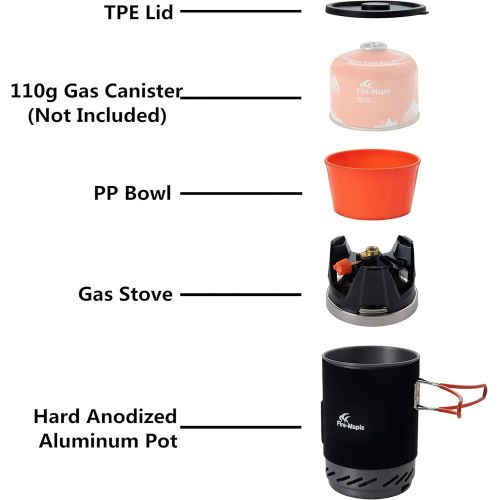 Fire-Maple Fixed Star 1 Personal Cooking System | Pot/Jet Burner Stove System with Electric Ignition | Ideal for Hiking, Camping, Backpacking, Fishing, Hunting Trips and Emergency