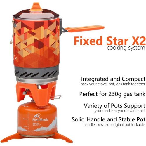  Fire Maple X2 Cooking System Portable Backpacking Camping Stove Camping Pot with Piezo Ignition